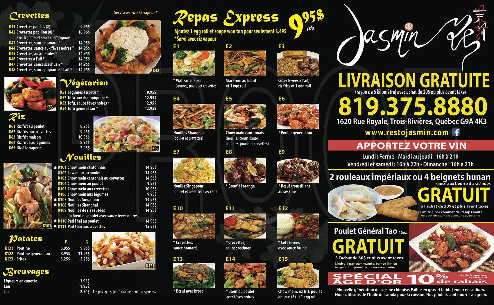 Menu de Jasmin