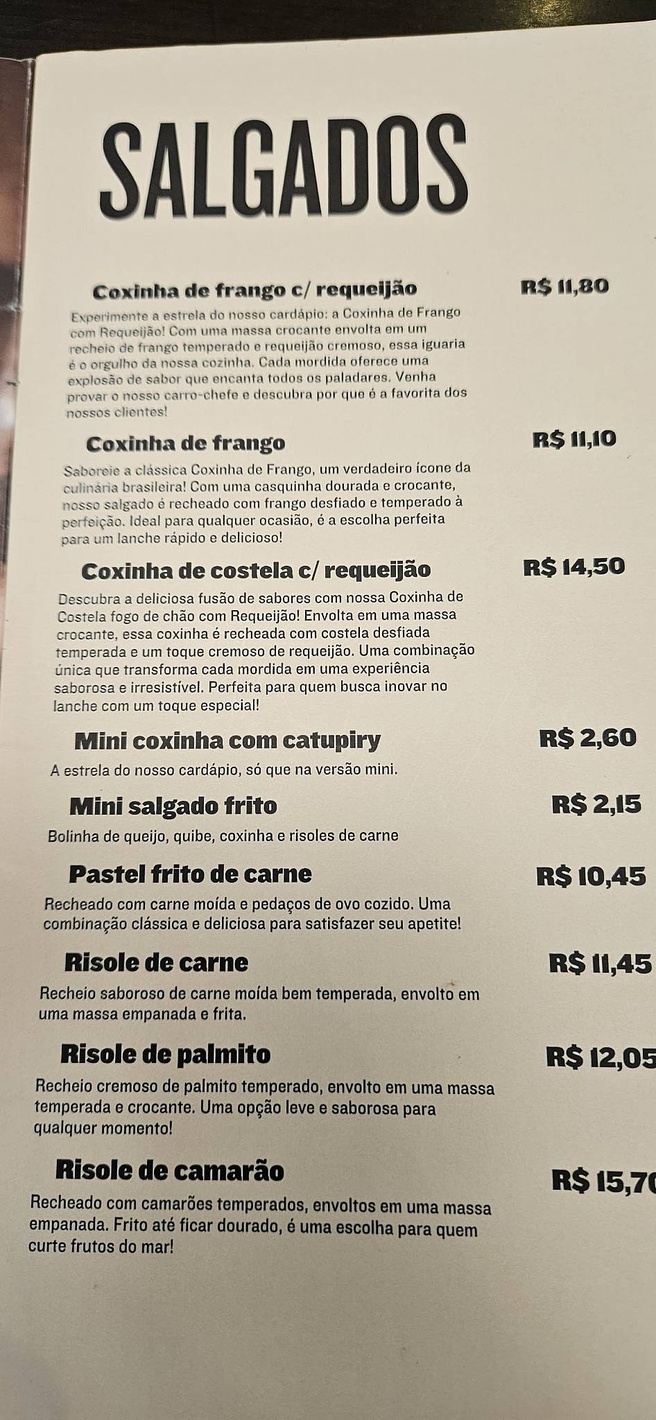 Jauense Confeitaria - Batel cardápio