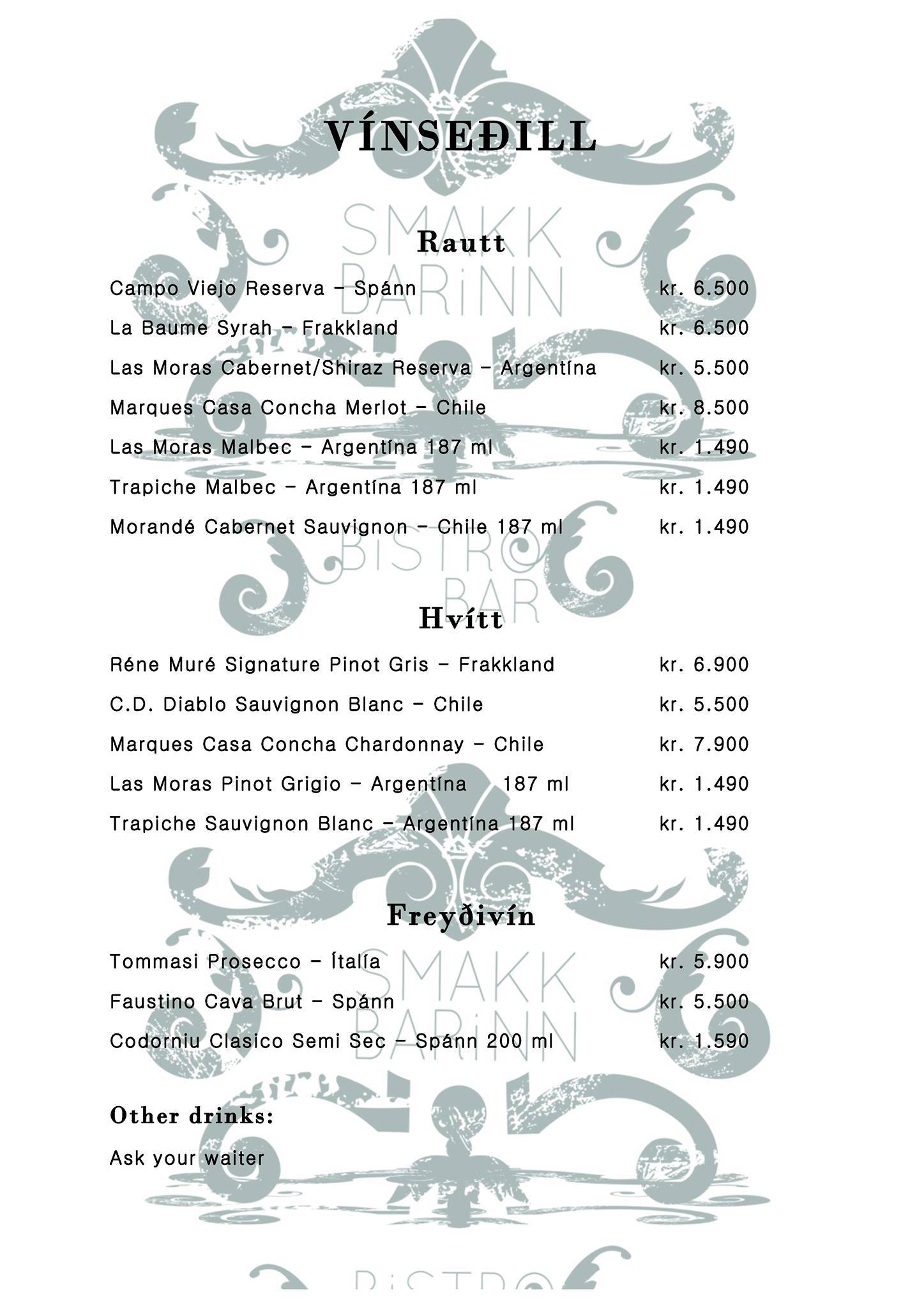 Menu de Jazzy's