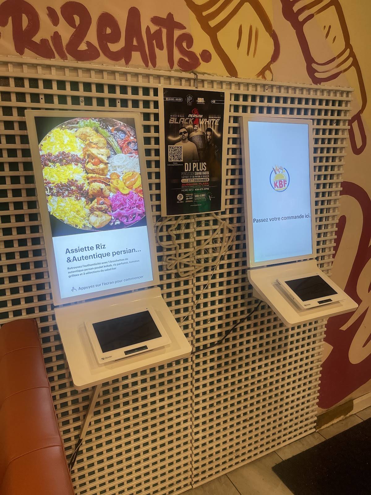 Menu de KBF (Kebab Burger et Frites)