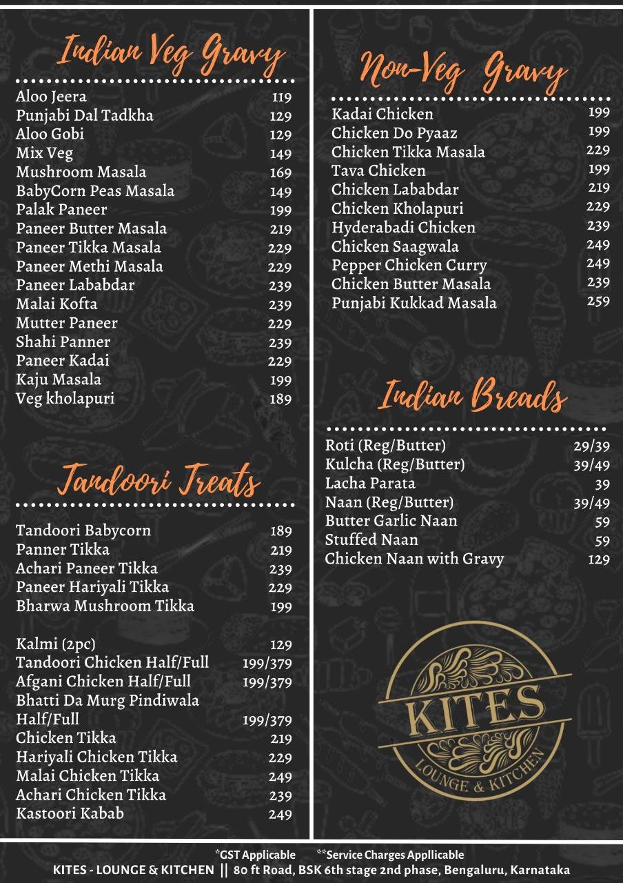 Menu at KITES Lounge & Kitchen, Bengaluru