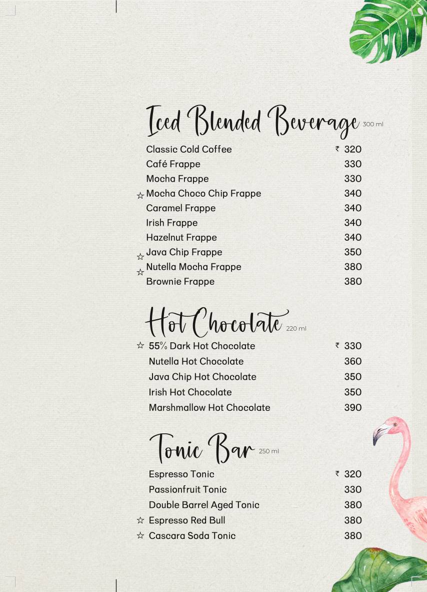 Kaffa Coffee Roasters menu