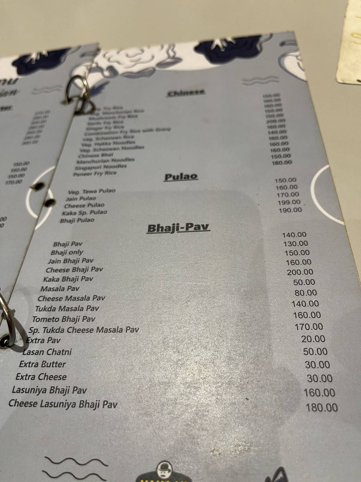 Kaka ni bhaji pav & fast food Best Fast Food Restaurant, Pav Bhaji Restaurant, Restaurant, Chinese Restaurant In Vadodara menu