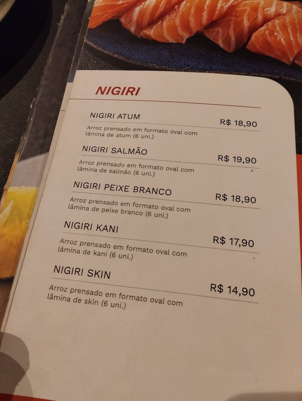 Kanpai Sushi Lounge cardápio
