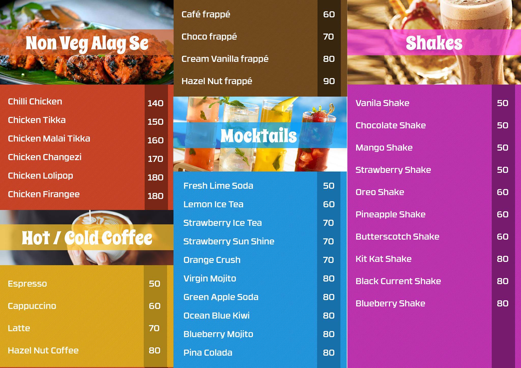 Kathi Fusion menu