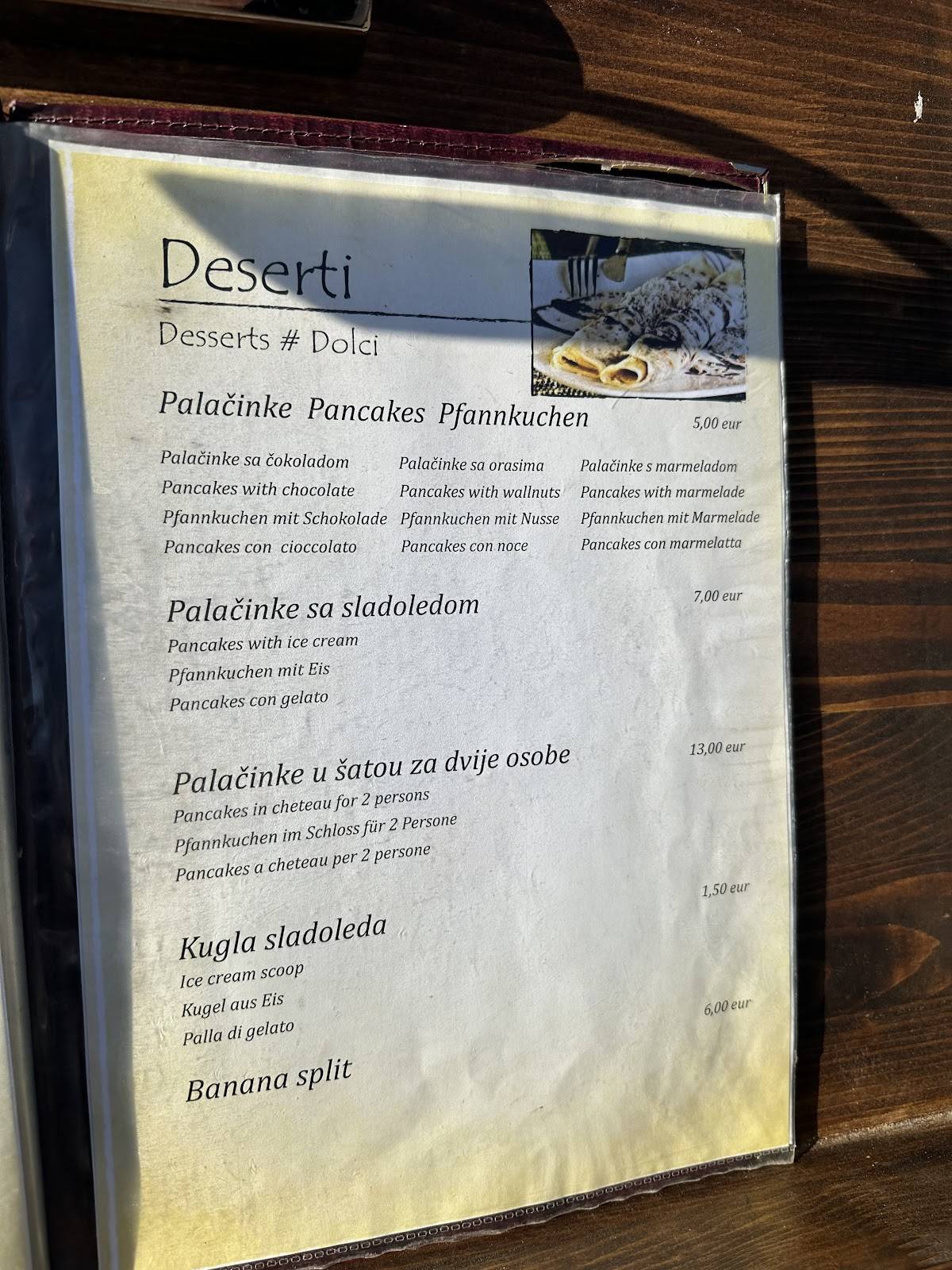 Menu di Konoba Novak 