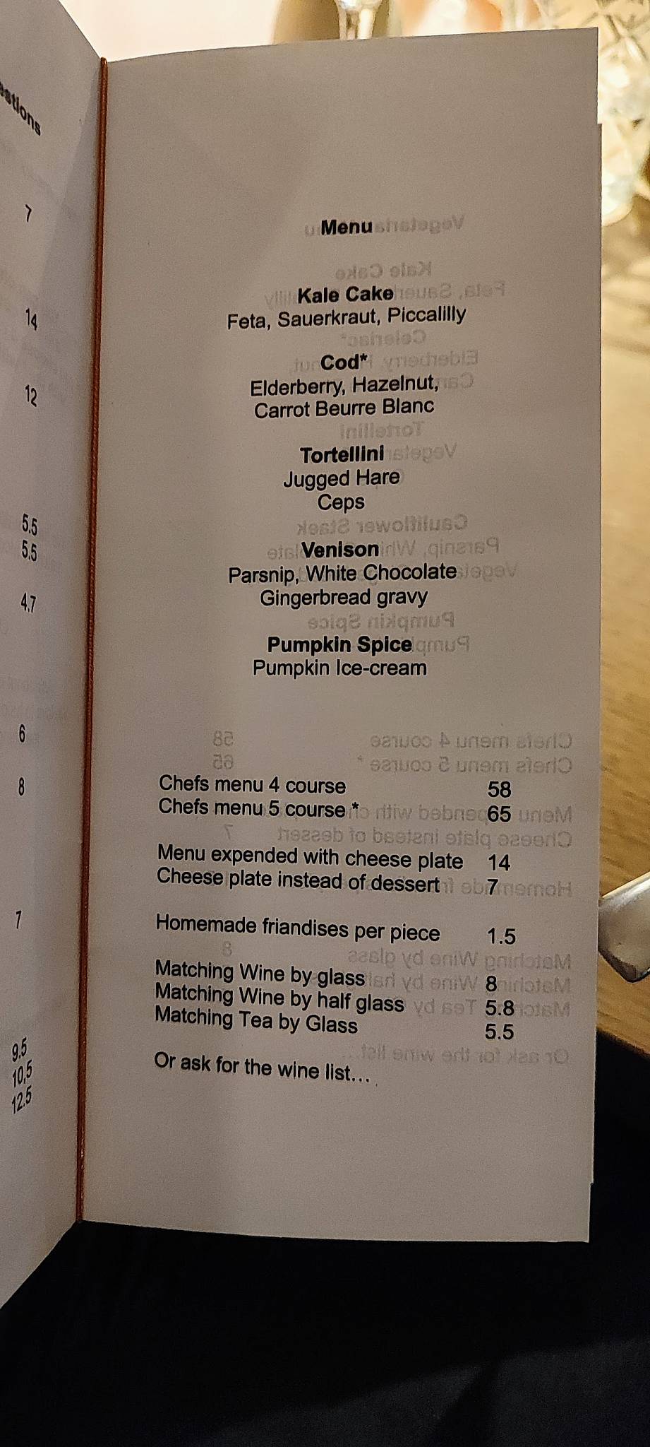 Menu de Restaurant Koper