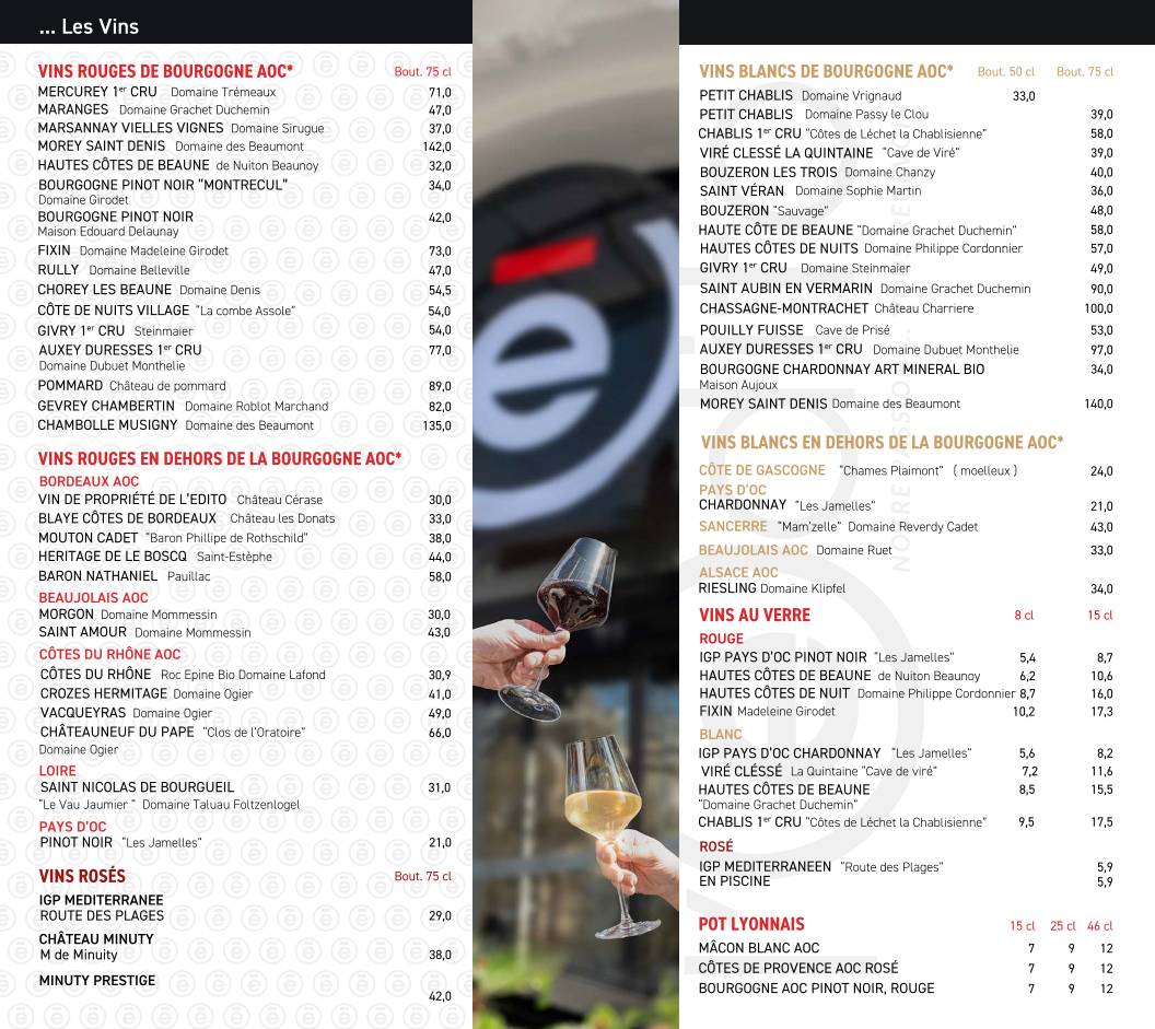 Menu de L'Edito Dijon