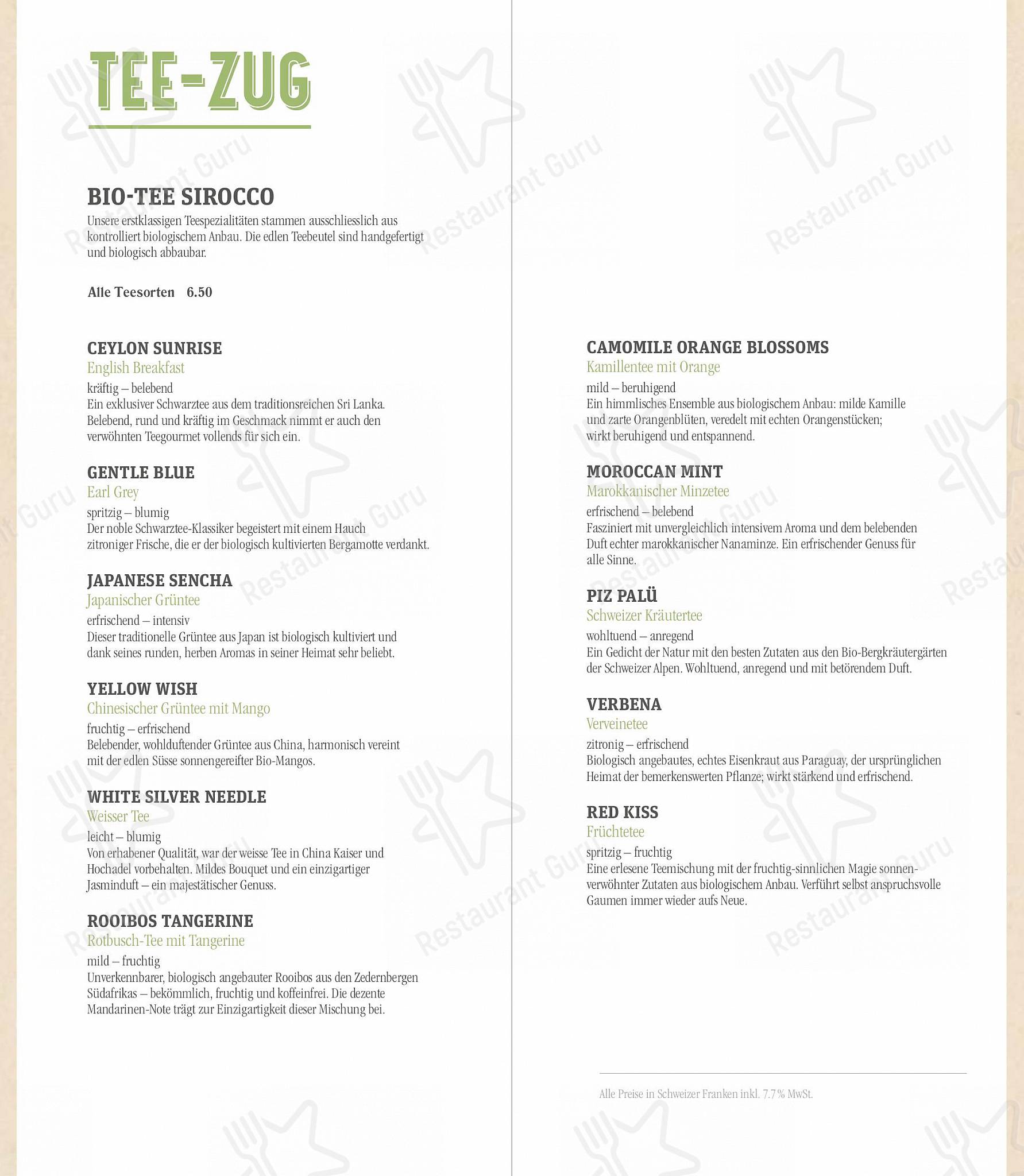 Menu per Brasserie LOK in San Gallo