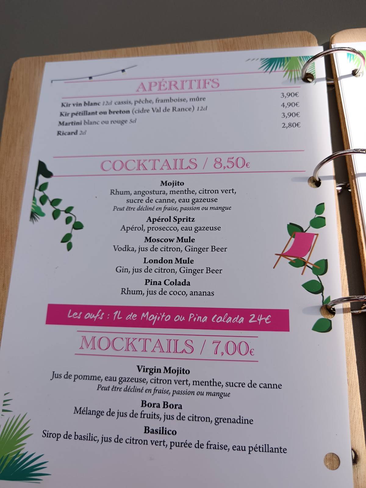 Menu de Restaurant La Fabrique Rennes Saint Georges