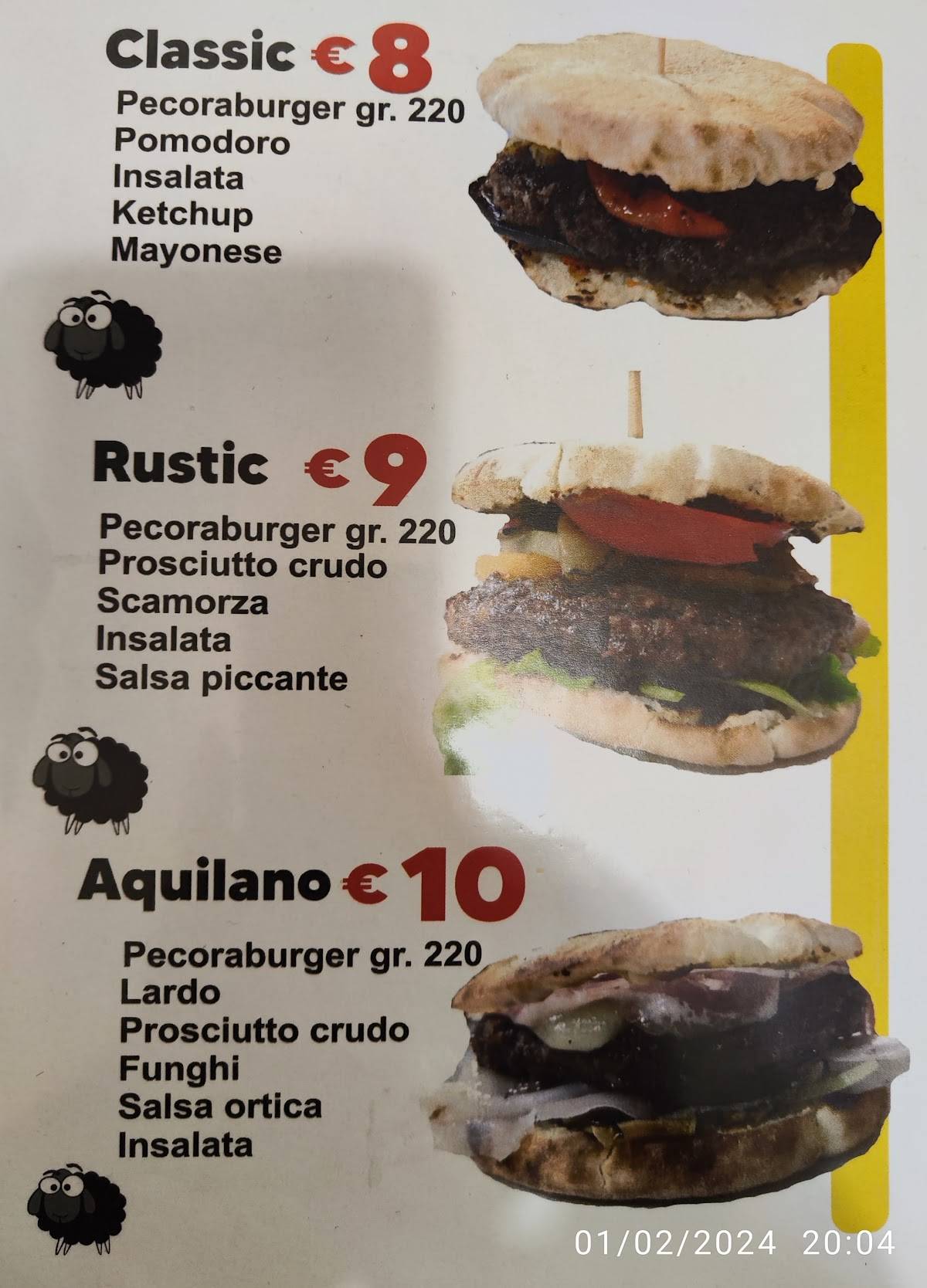 Menu di La Pecora Nera Arrosticini 