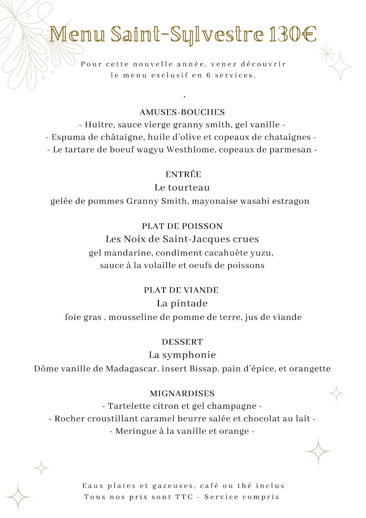 Menu de Restaurant La Salamandre