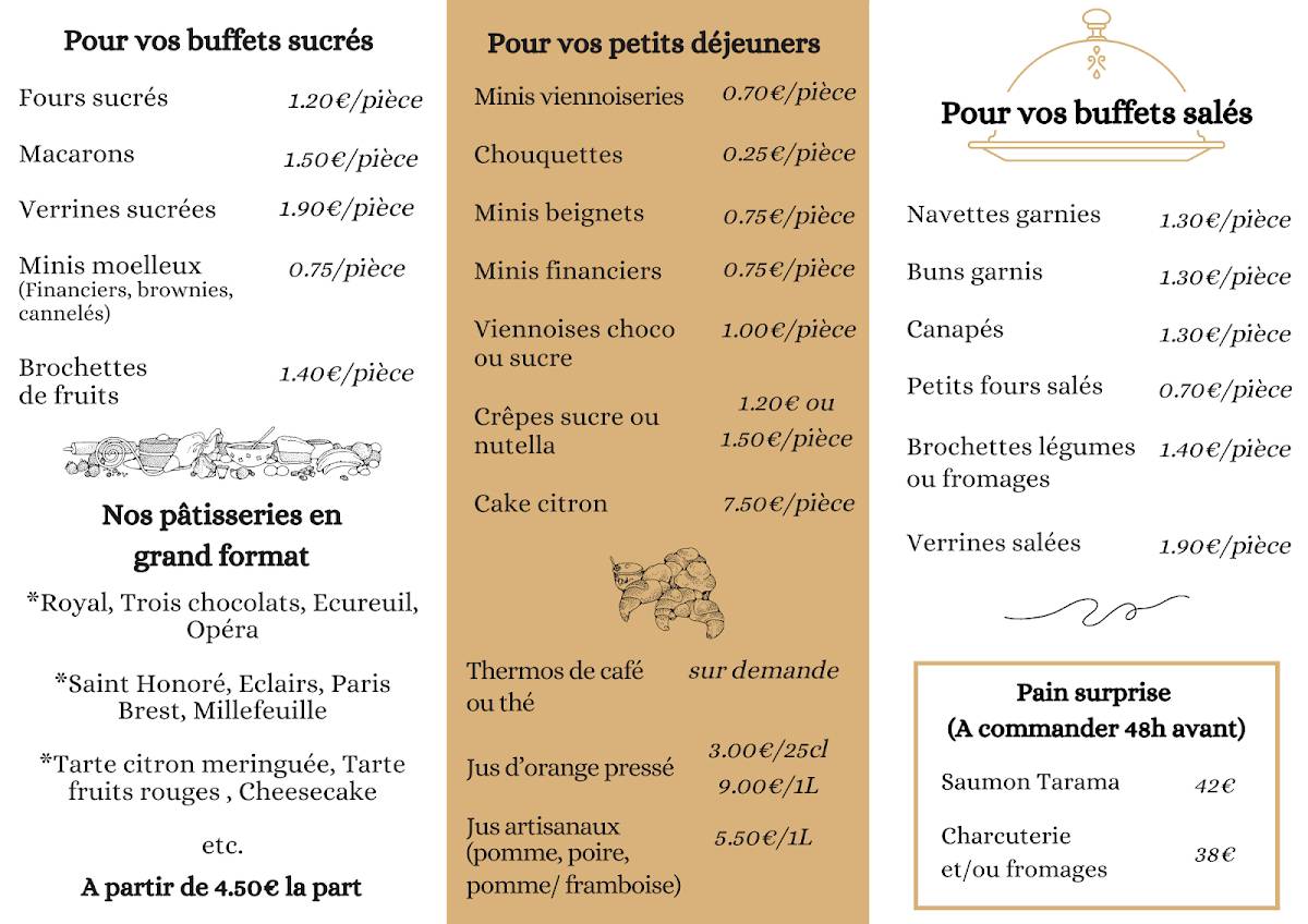 Menu de Aux Castelblangeois