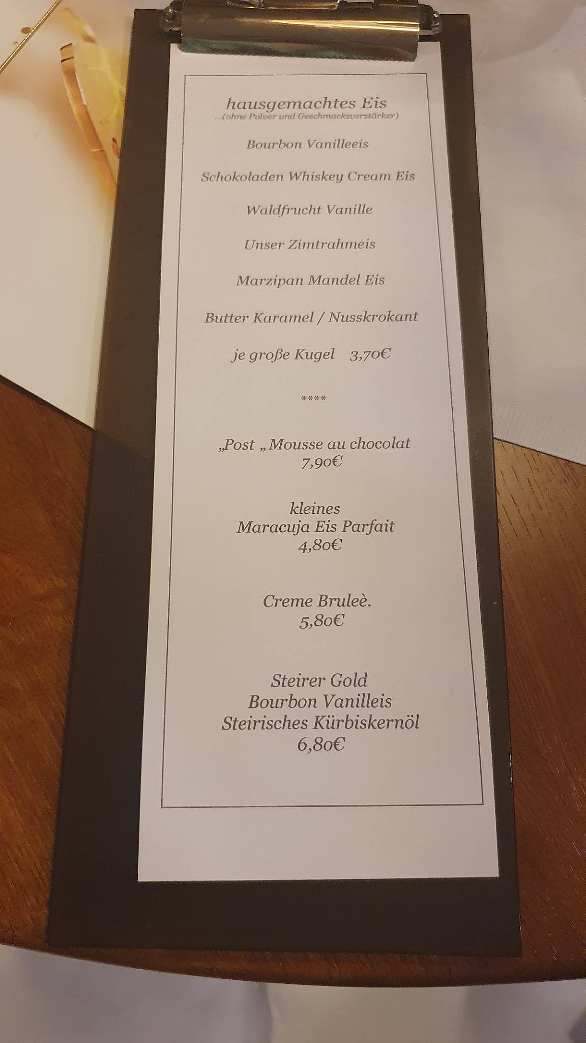 Menu de Restaurant Landgasthof zur Post Windeck-Rosbach