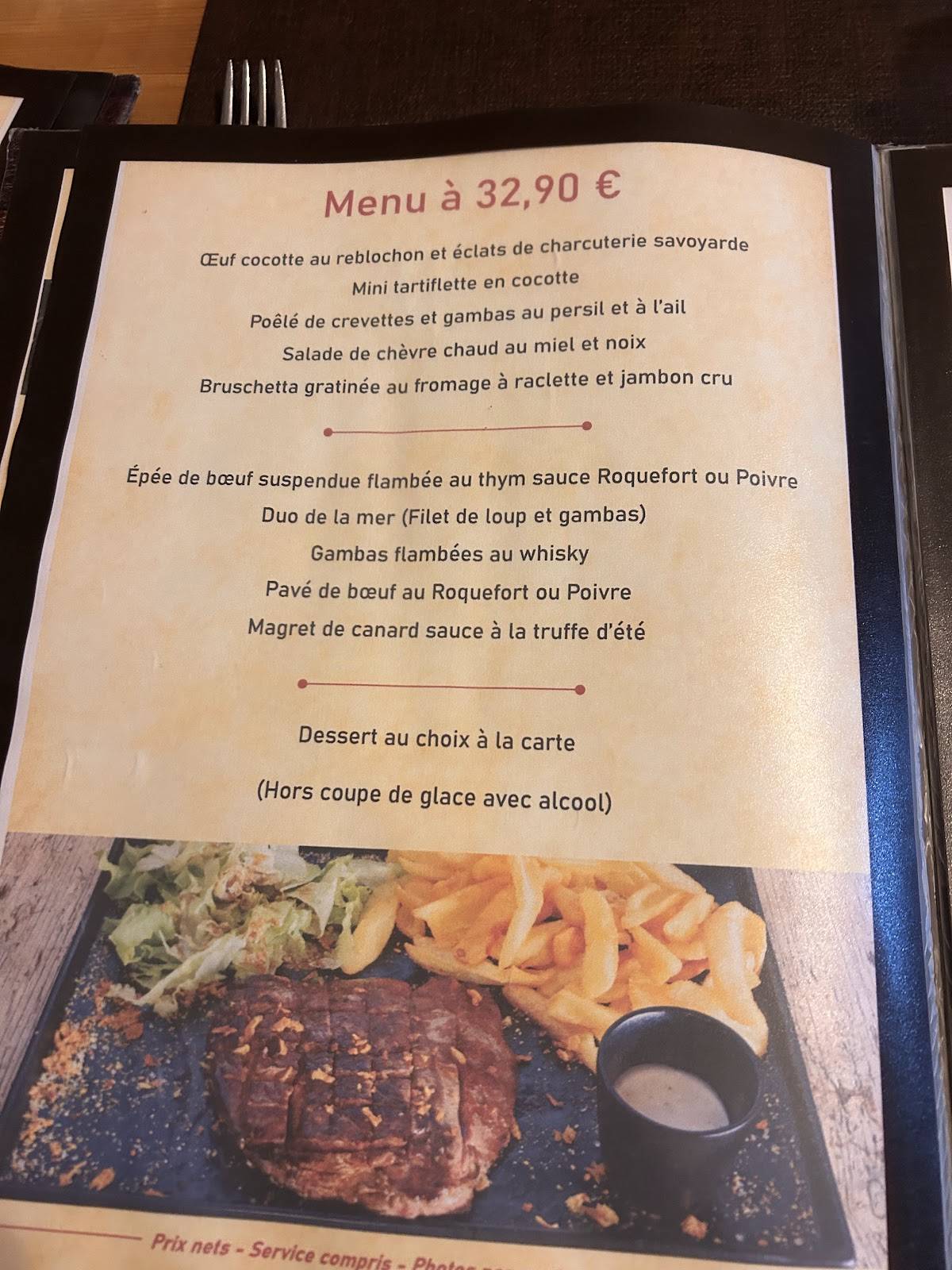 Menu de Restaurant Le Refuge - Savoyard