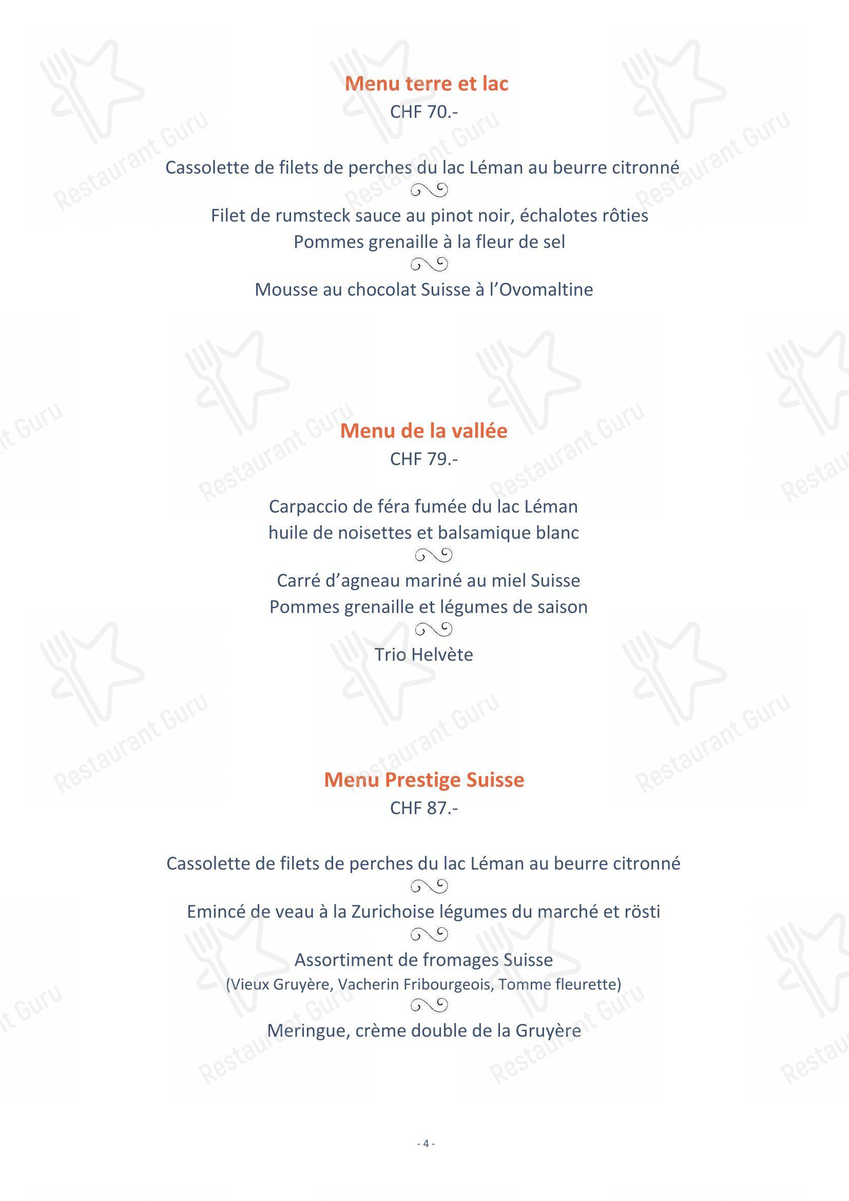 Lunch Menu per Restaurant Les Armures ristorante