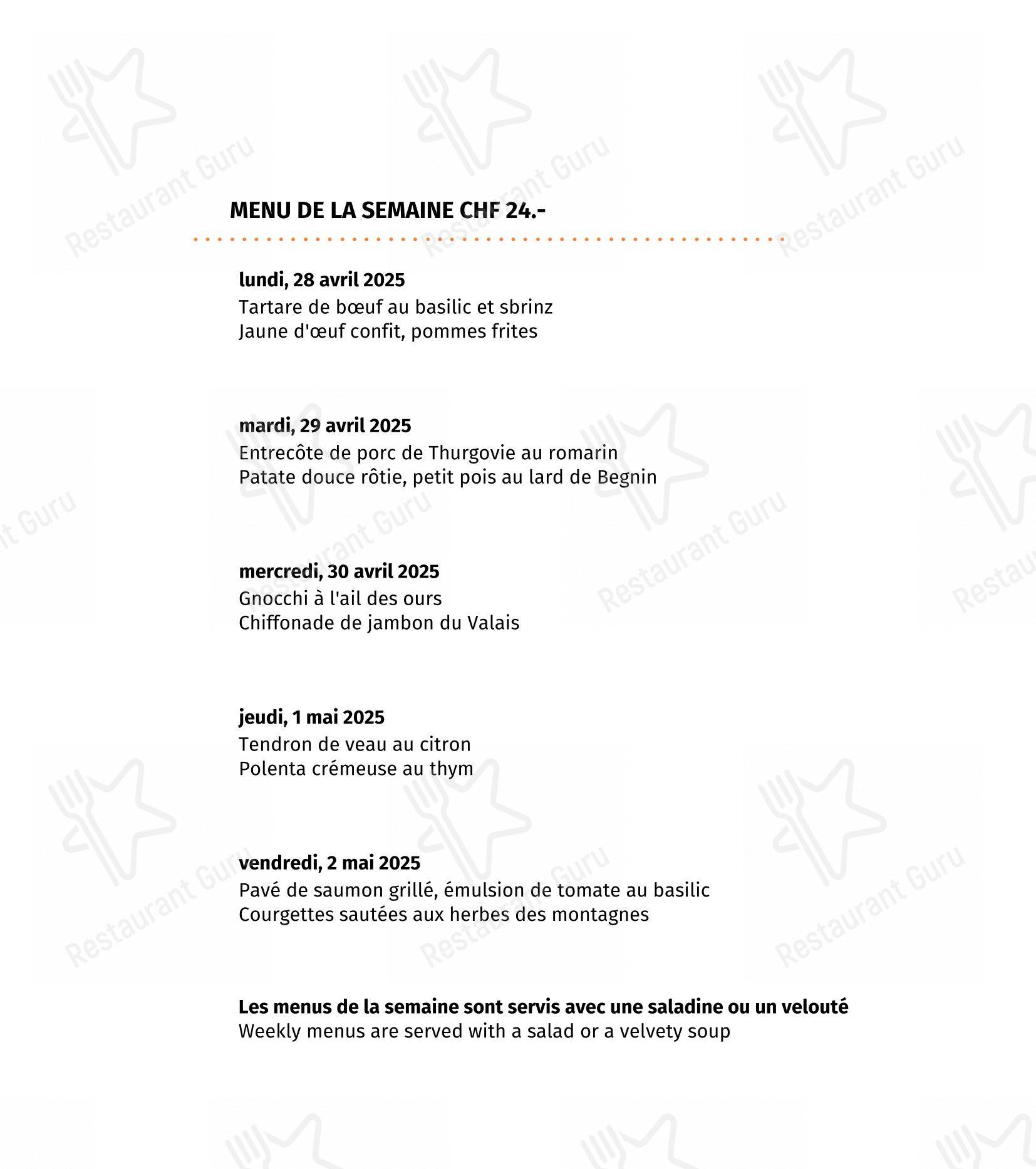 Menu di Restaurant Les Armures - Детское