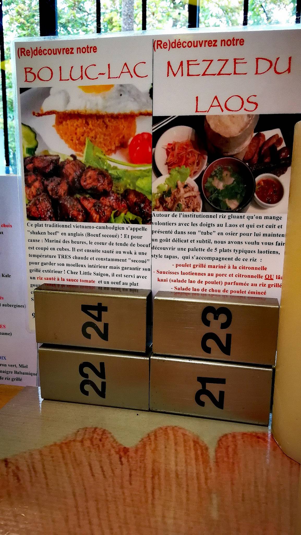 Menu de Little Saigon