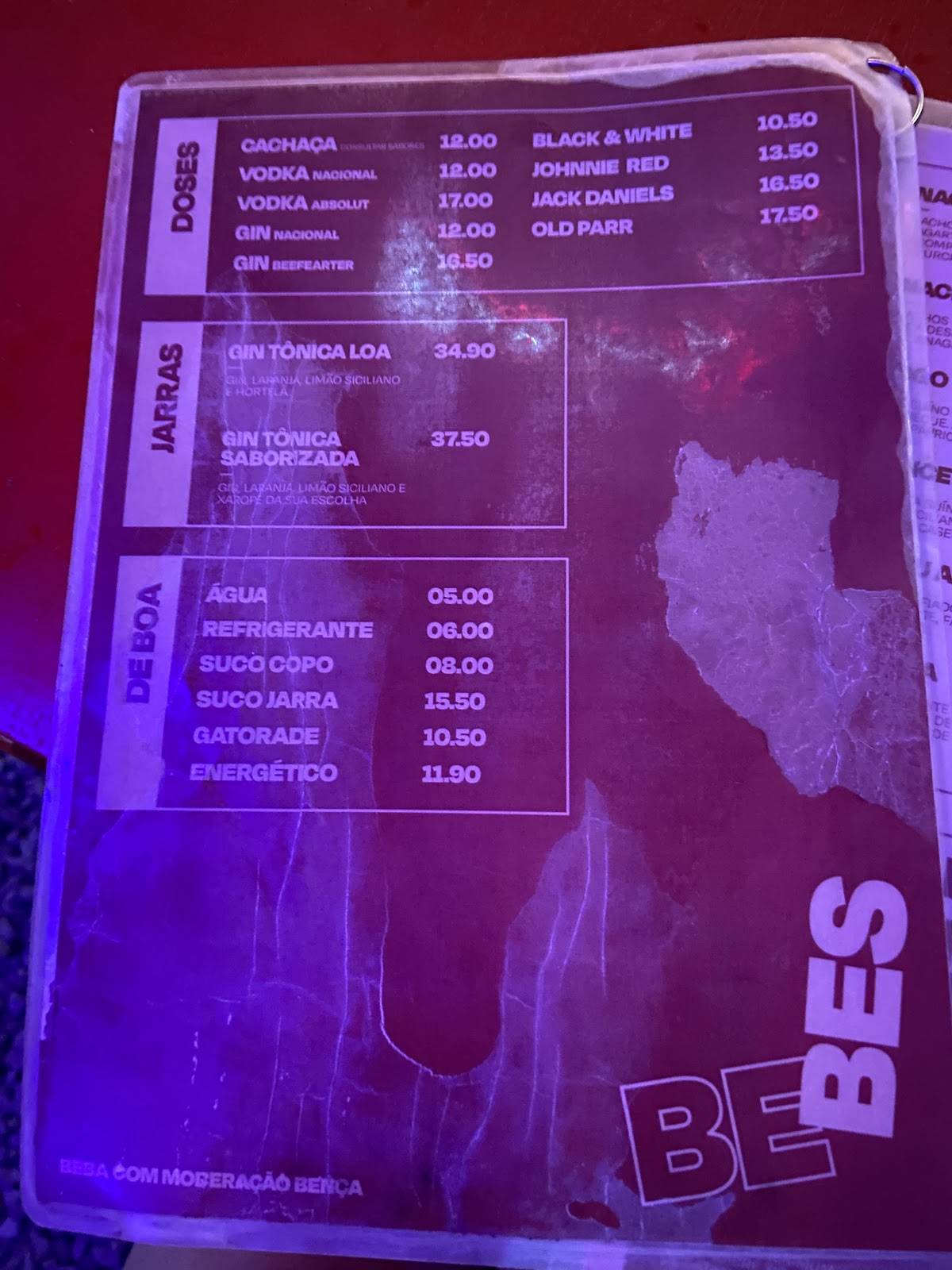 Loa Restô cardápio