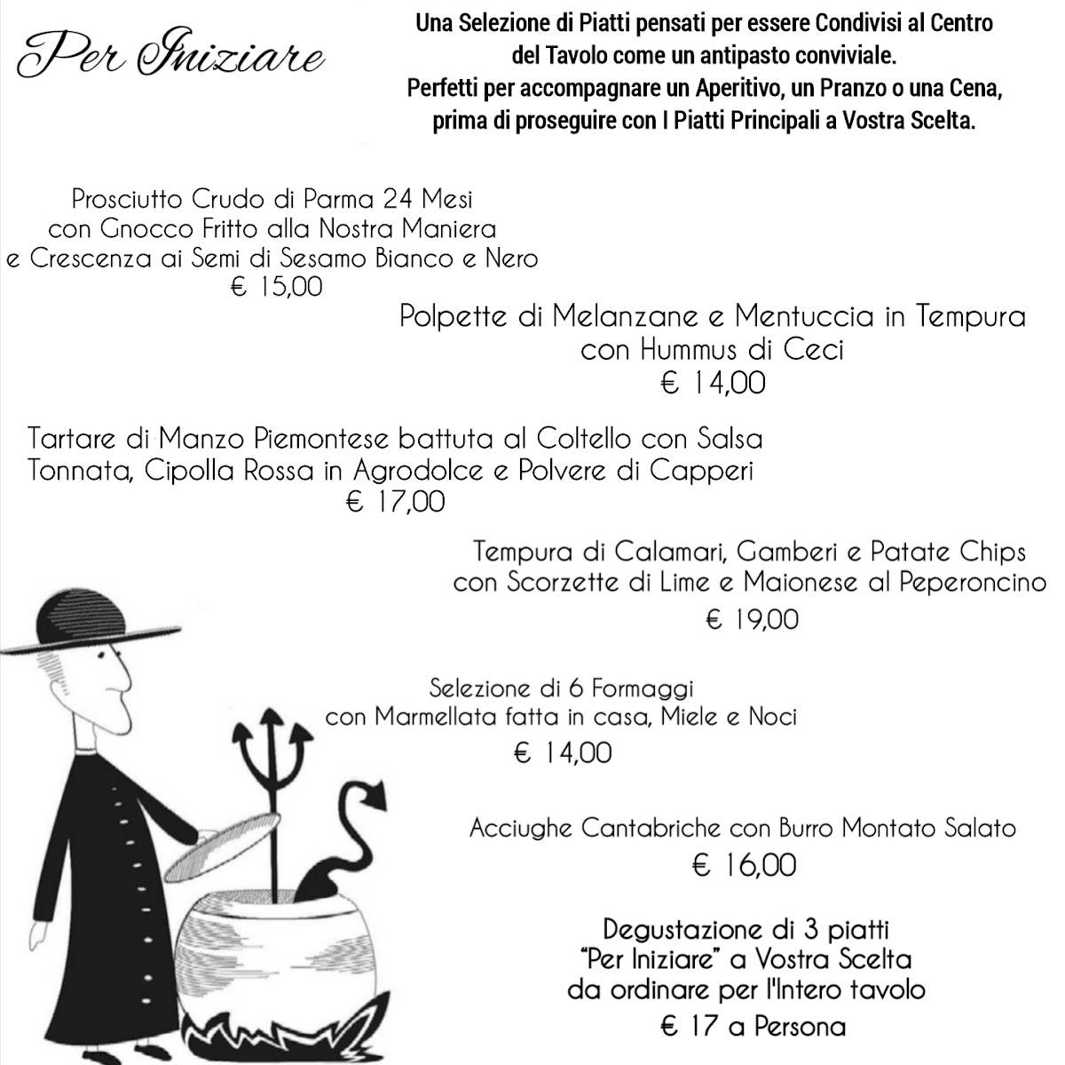 Menu di Locanda del prete 