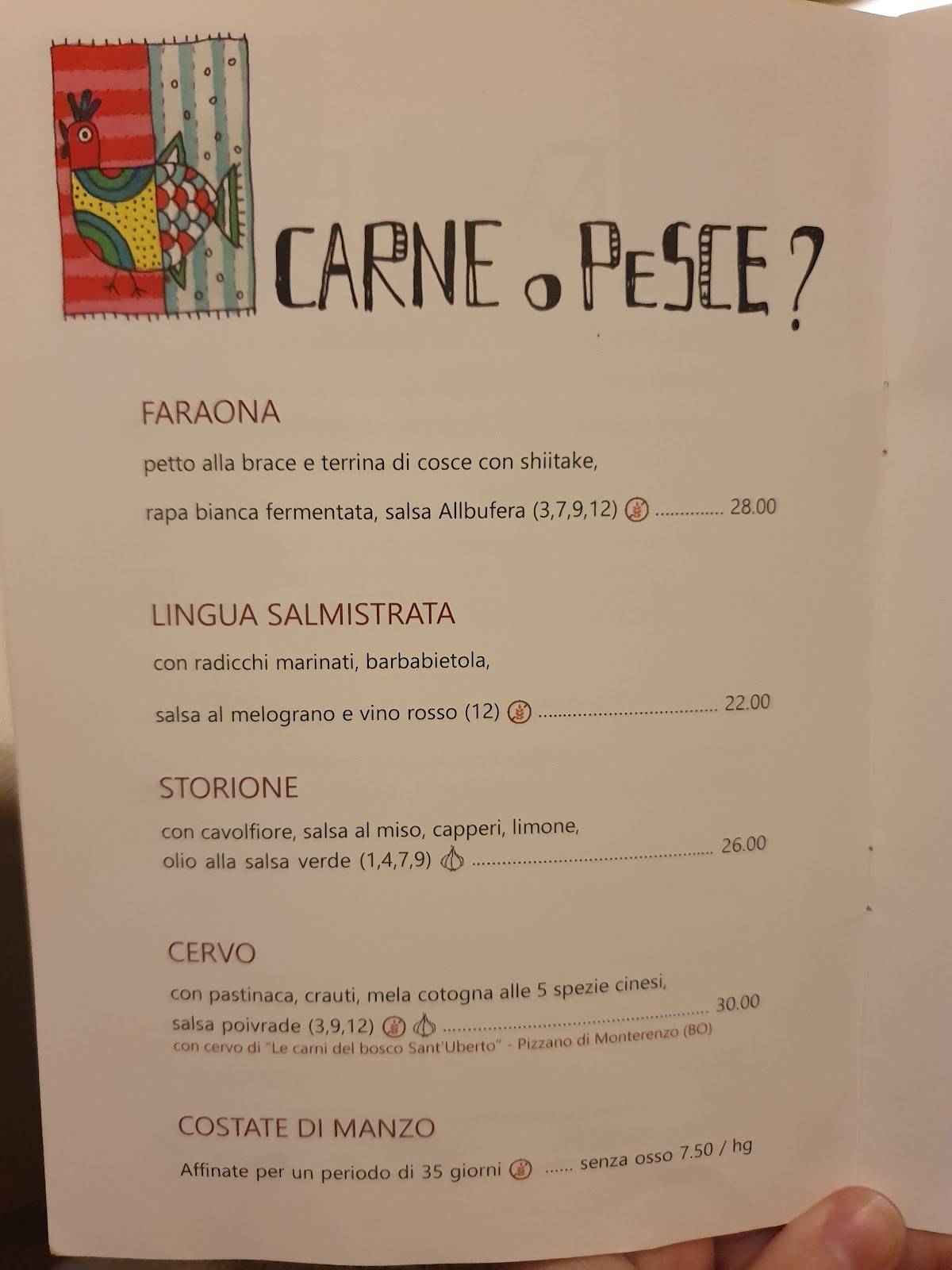 Menu di Locanda del Falco 