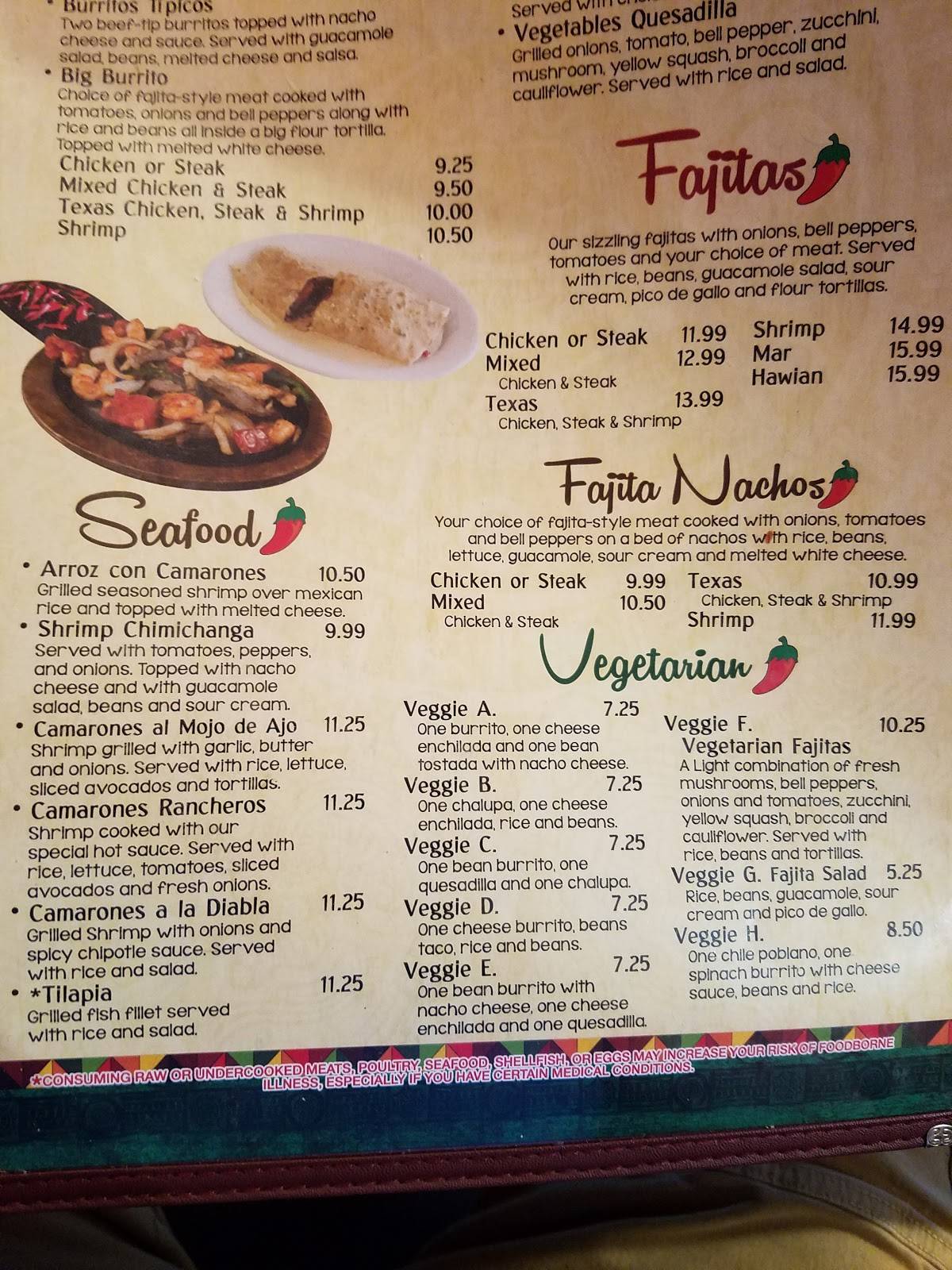 Menu at Los Jalapeños Mexican Restaurant, Piney Flats, Bristol Hwy