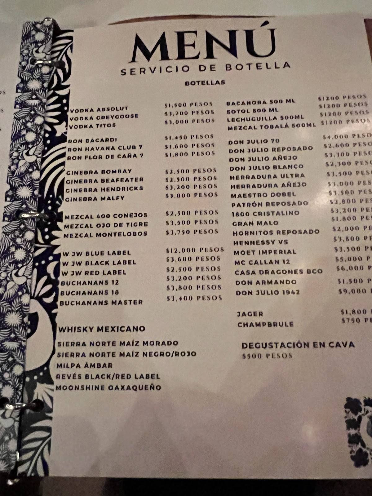 Carta Del Restaurante Los Portales Del Garc a Mexico