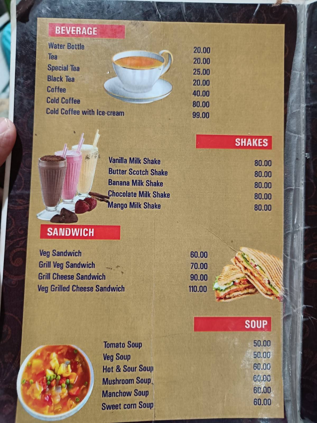 Lucky Cafe and Bakers menu