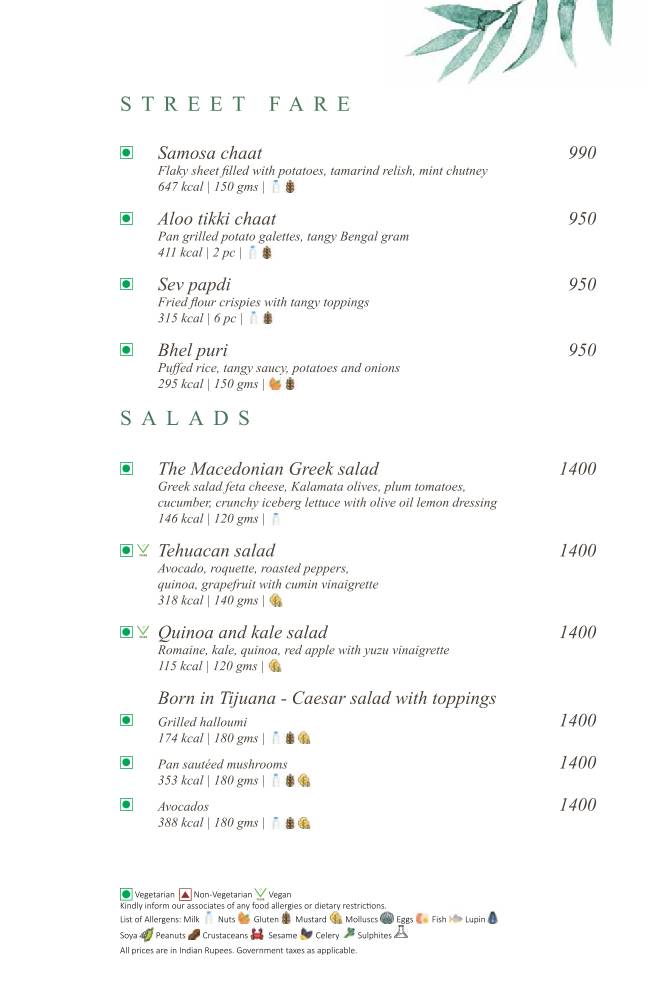 Machan menu