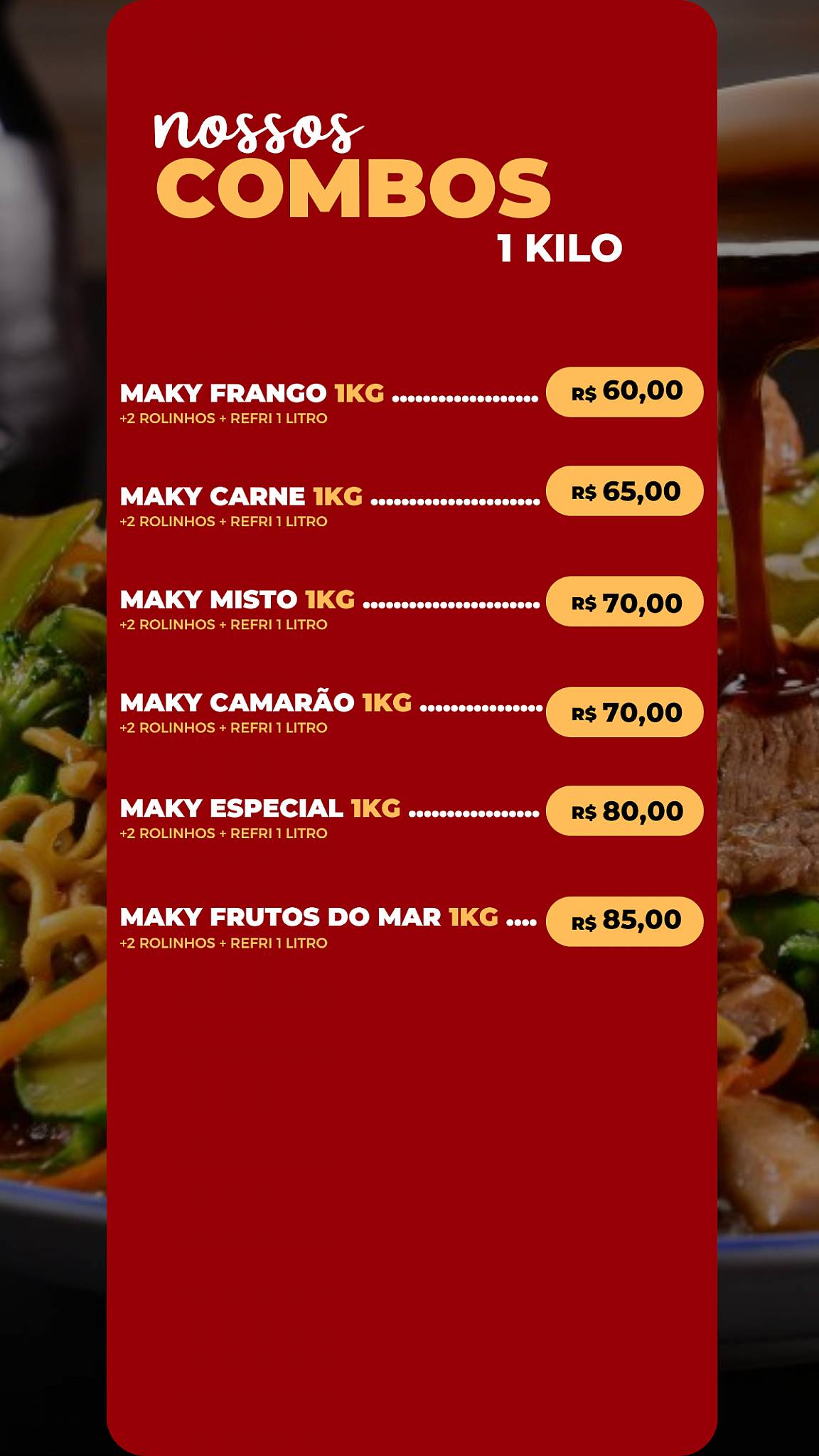 MakySoba cardápio
