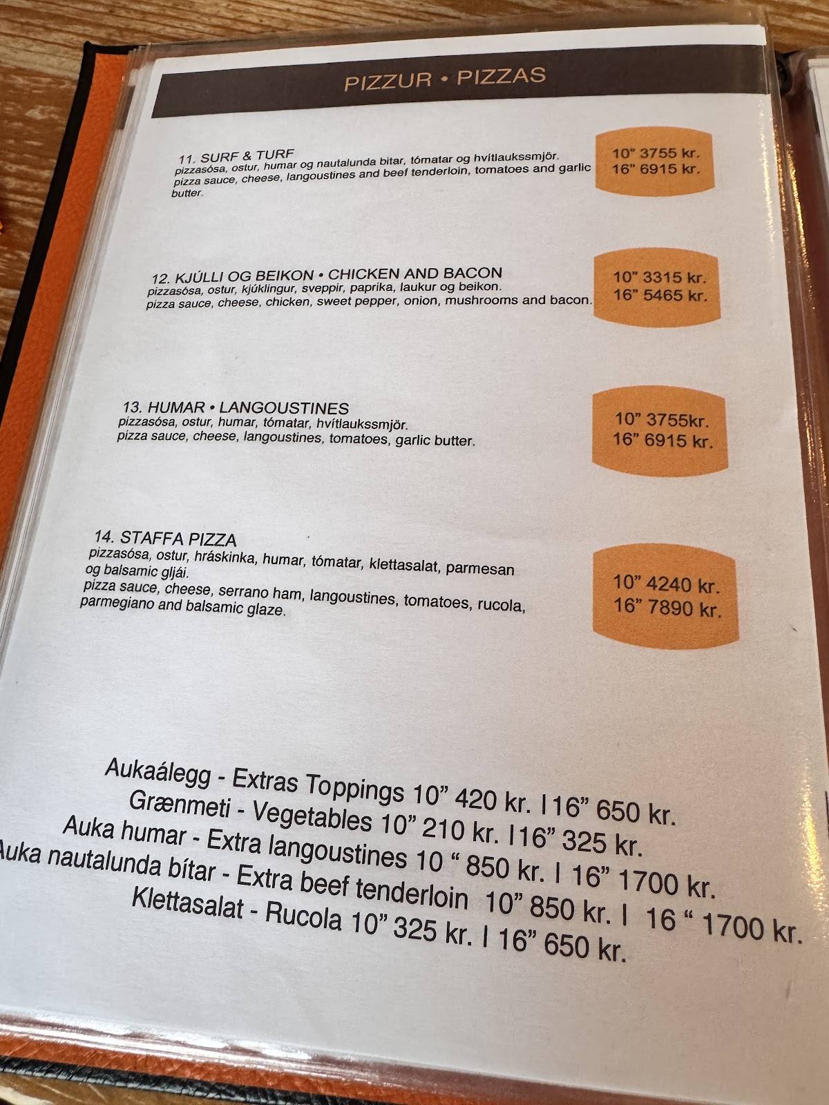 Menu de Mika