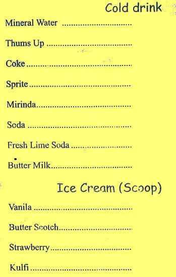 Minks menu