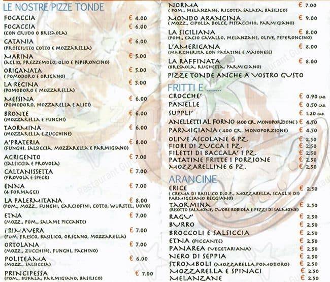 Menu di Mondo arancina Flaminia 