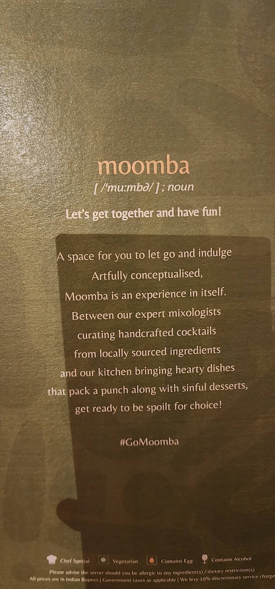 Moomba menu