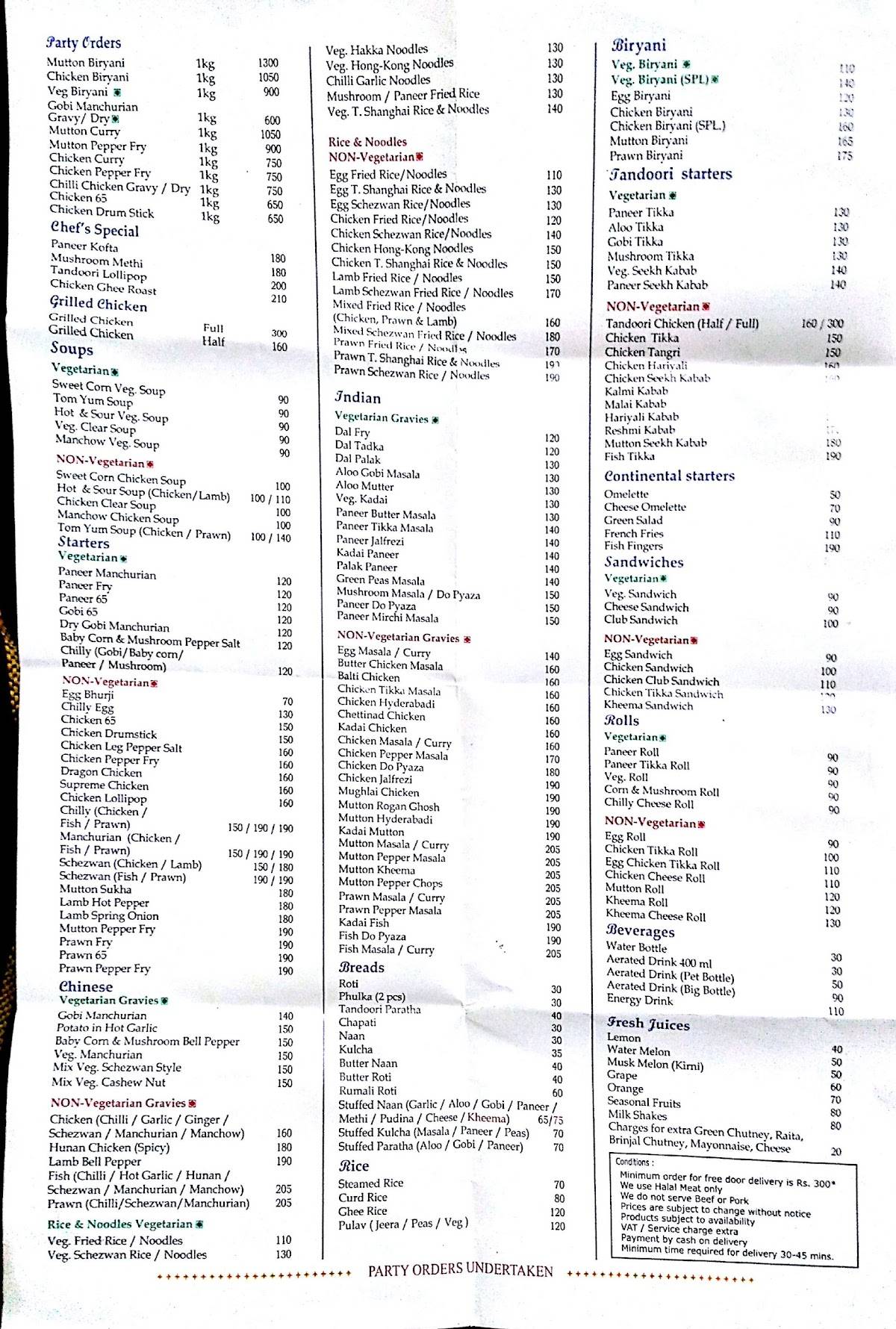 Moonlight Takeaway And Delivery Chennai Tamil Nadu Menu at Moonlight Takeaway & Delivery, Chennai, No: 5/204