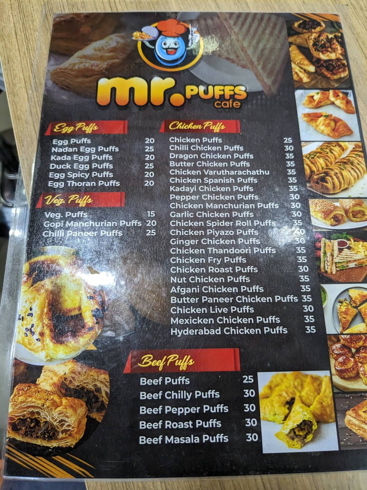 Mr.Puffs menu