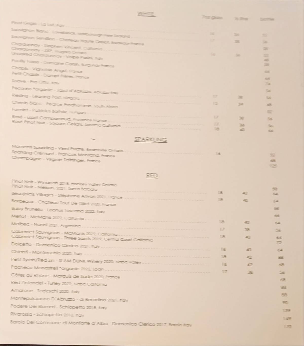 Menu de Mrs. Mitchell’s Restaurant