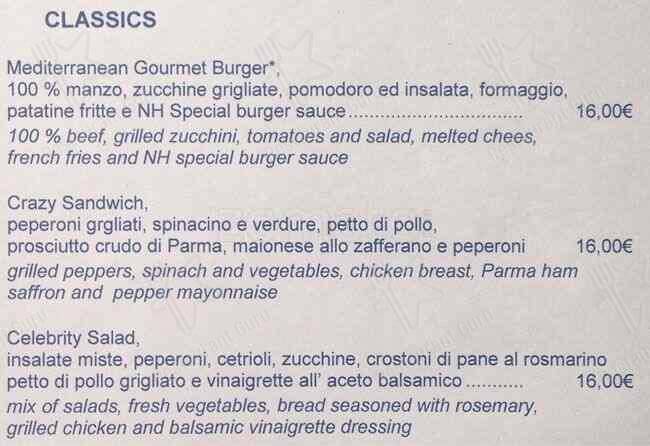 Menu di Concordia Restaurant 