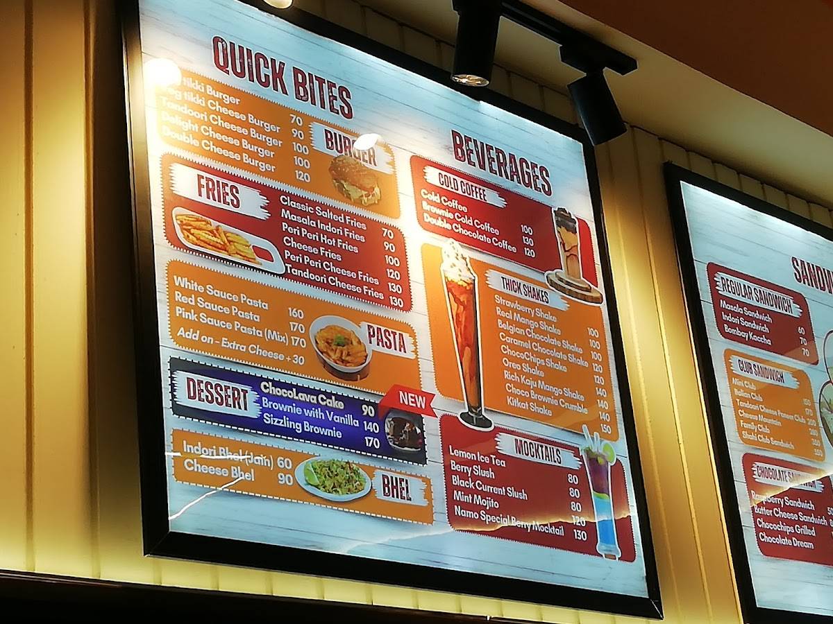 Namo Sandwich, Ujjain. menu