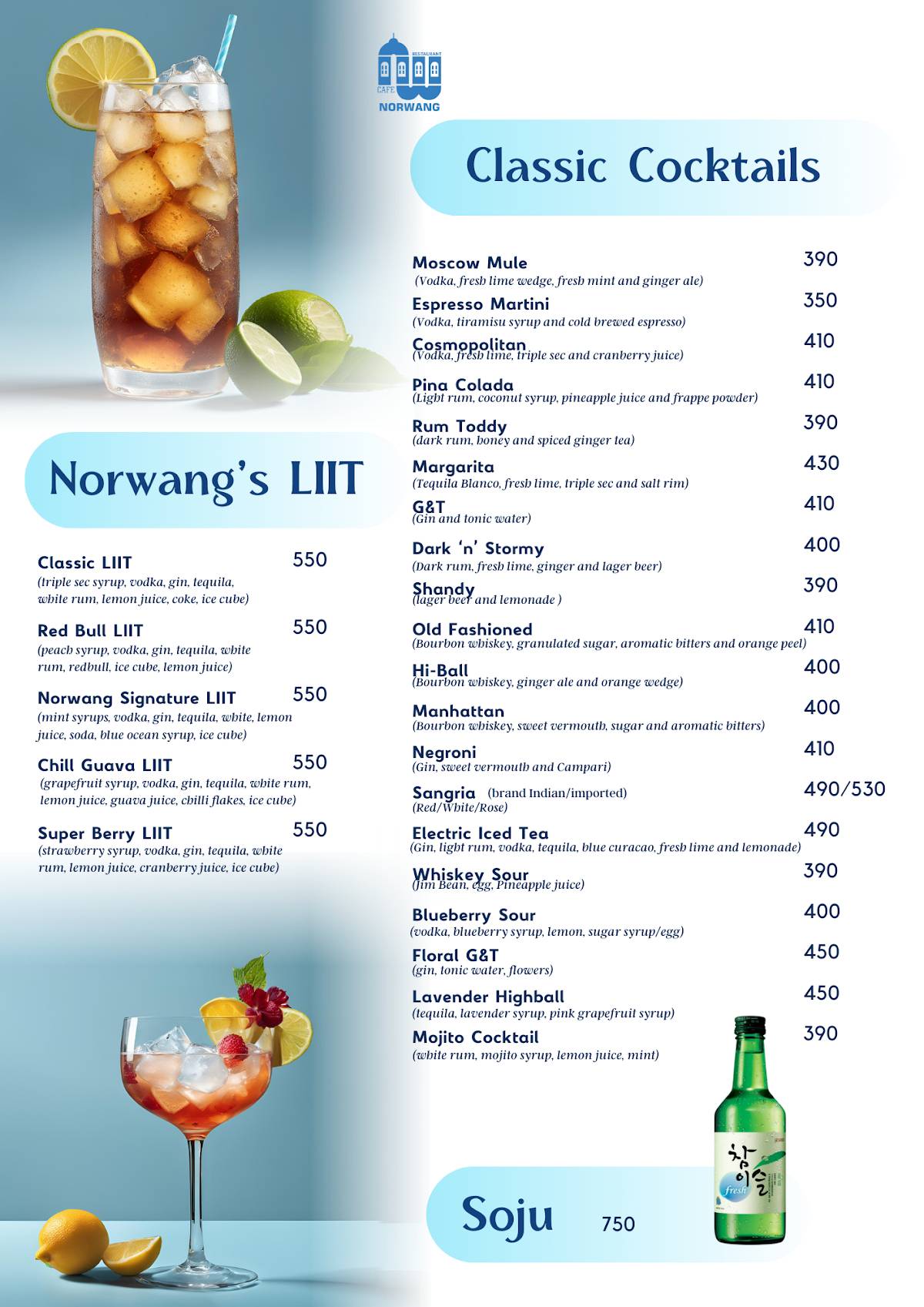 Norwang Cafe & Restaurant menu