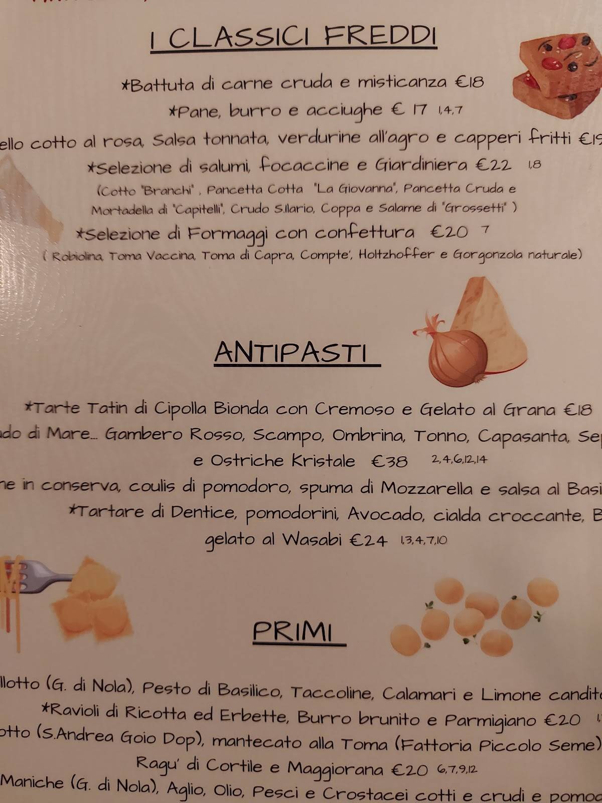 Menu di Rosso di Sera PIEMONTE 