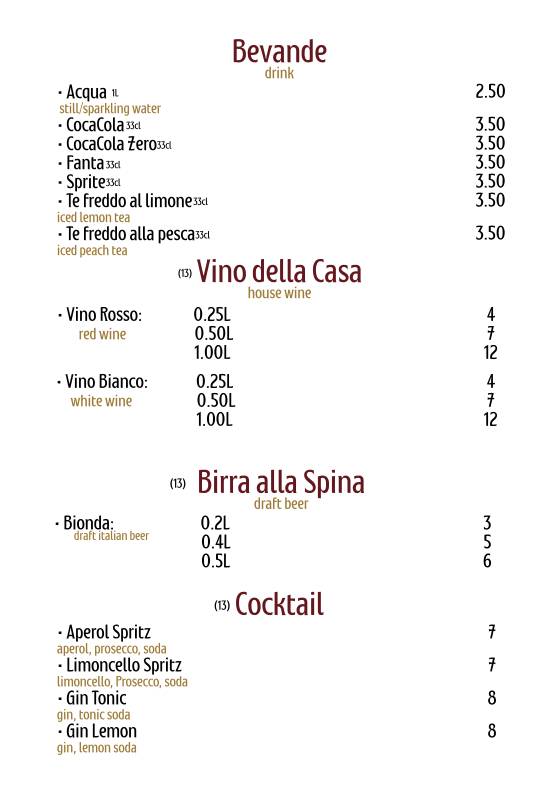 Menu di Osteria da Luciano 