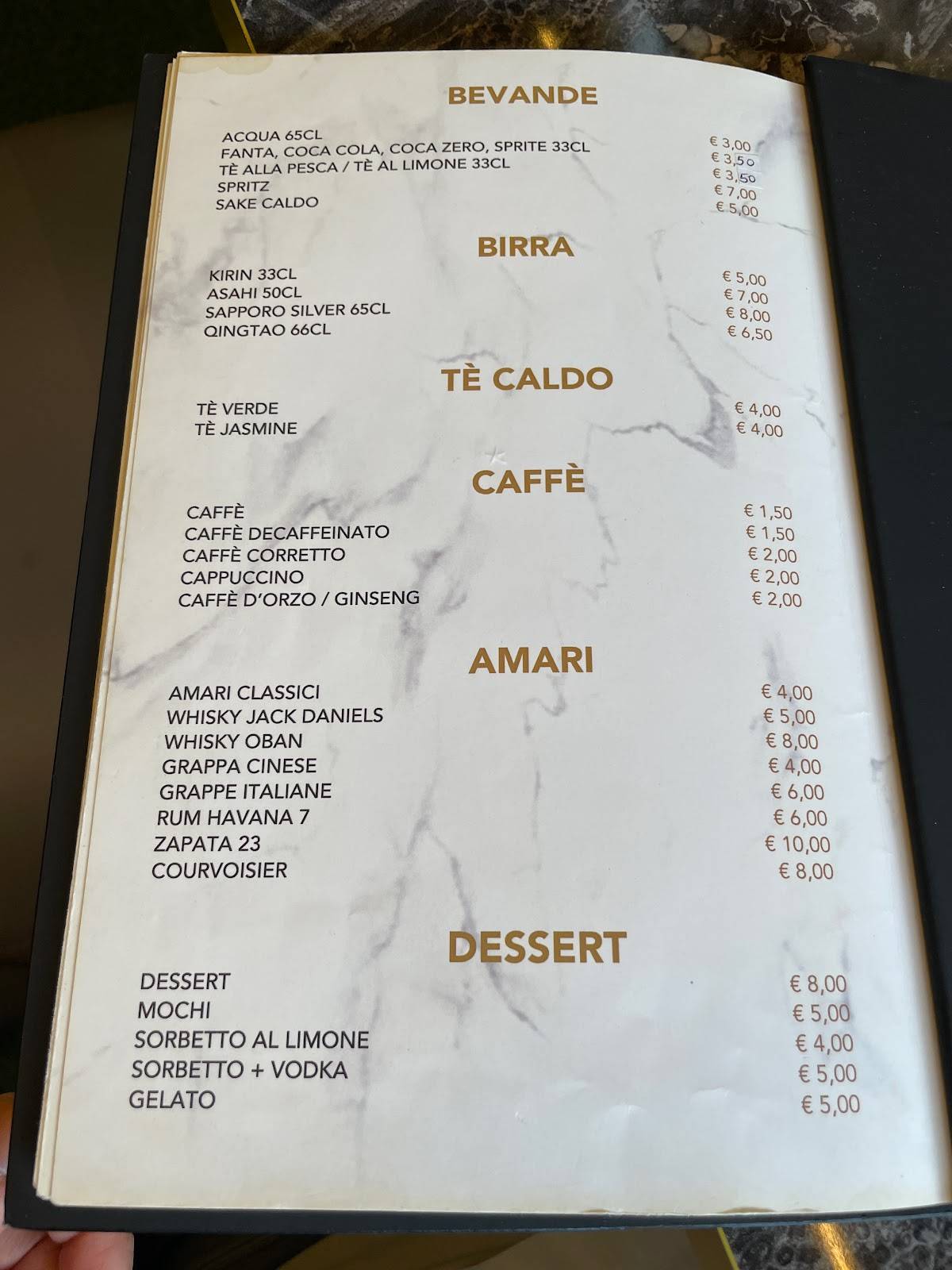 Menu di Oyishi 