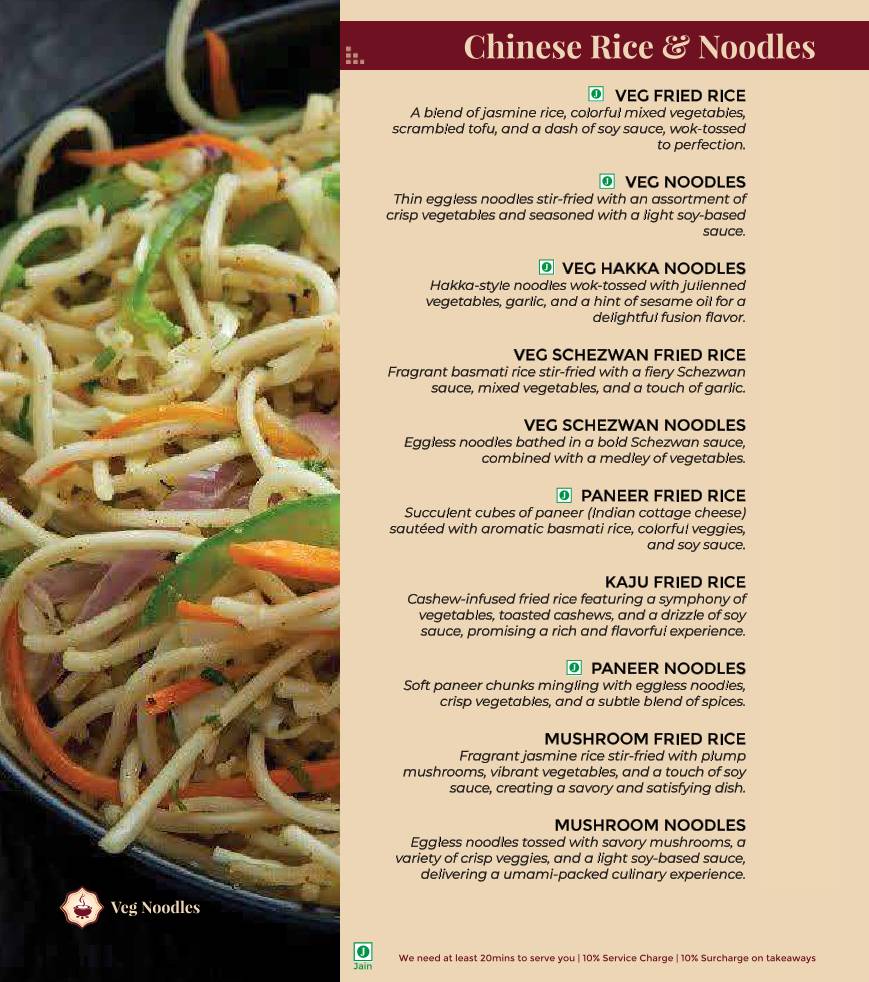 Paakashala @ Dickenson Road Veg Restaurants in Dickenson Road menu