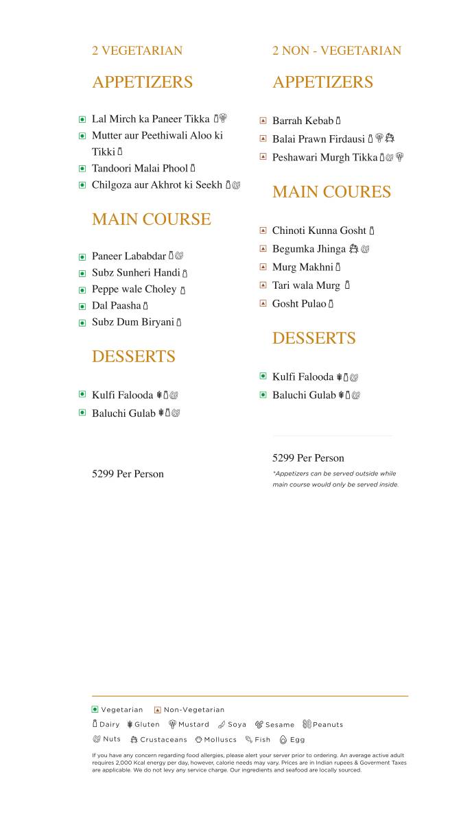 Paasha menu