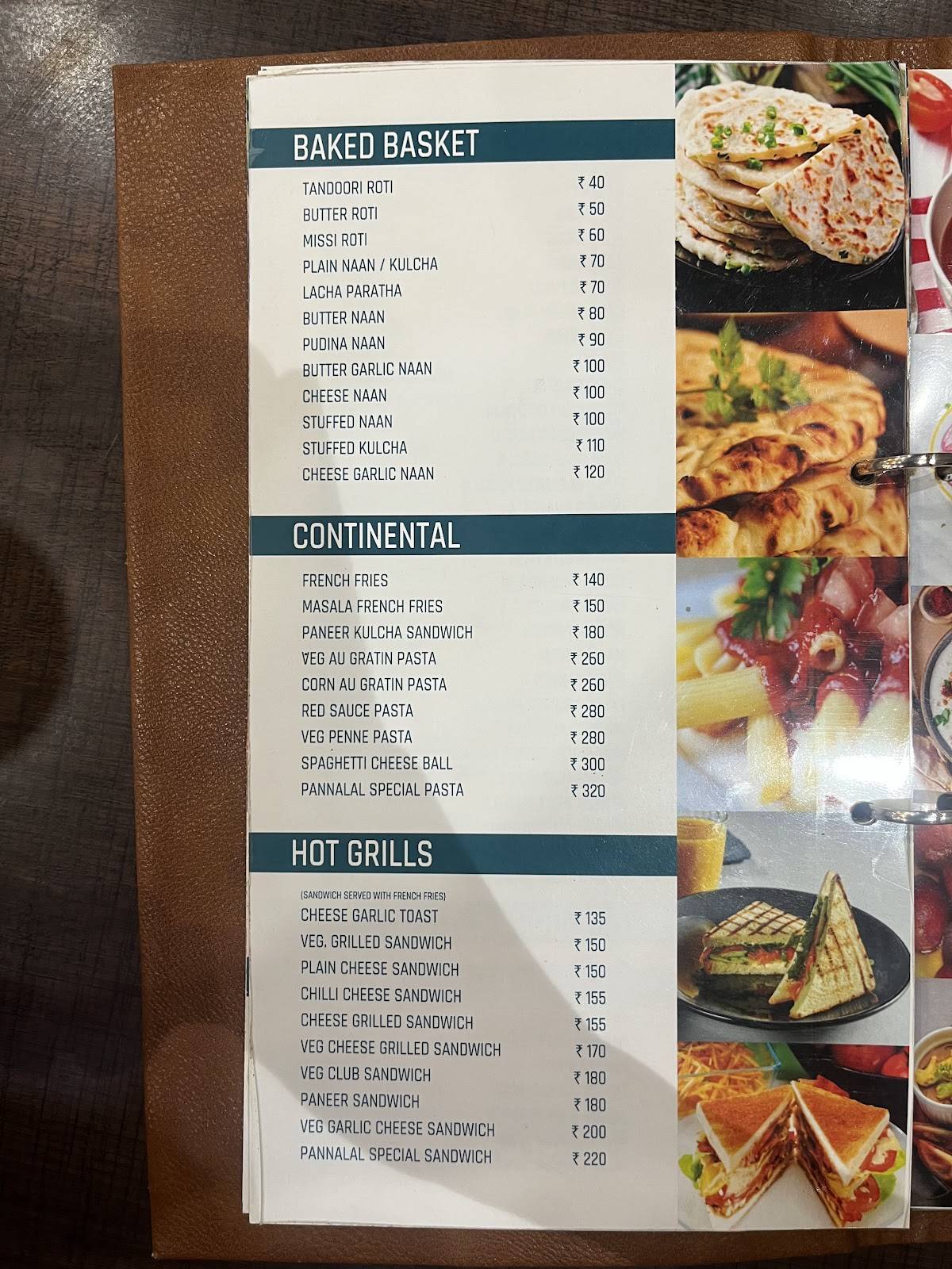 Pannalal Sweets menu