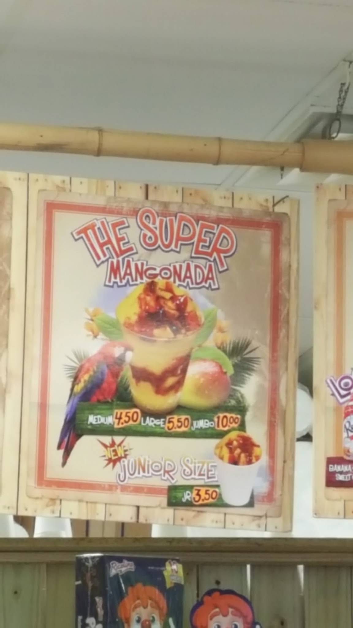 Menu at Piñas Locas restaurant, San Antonio