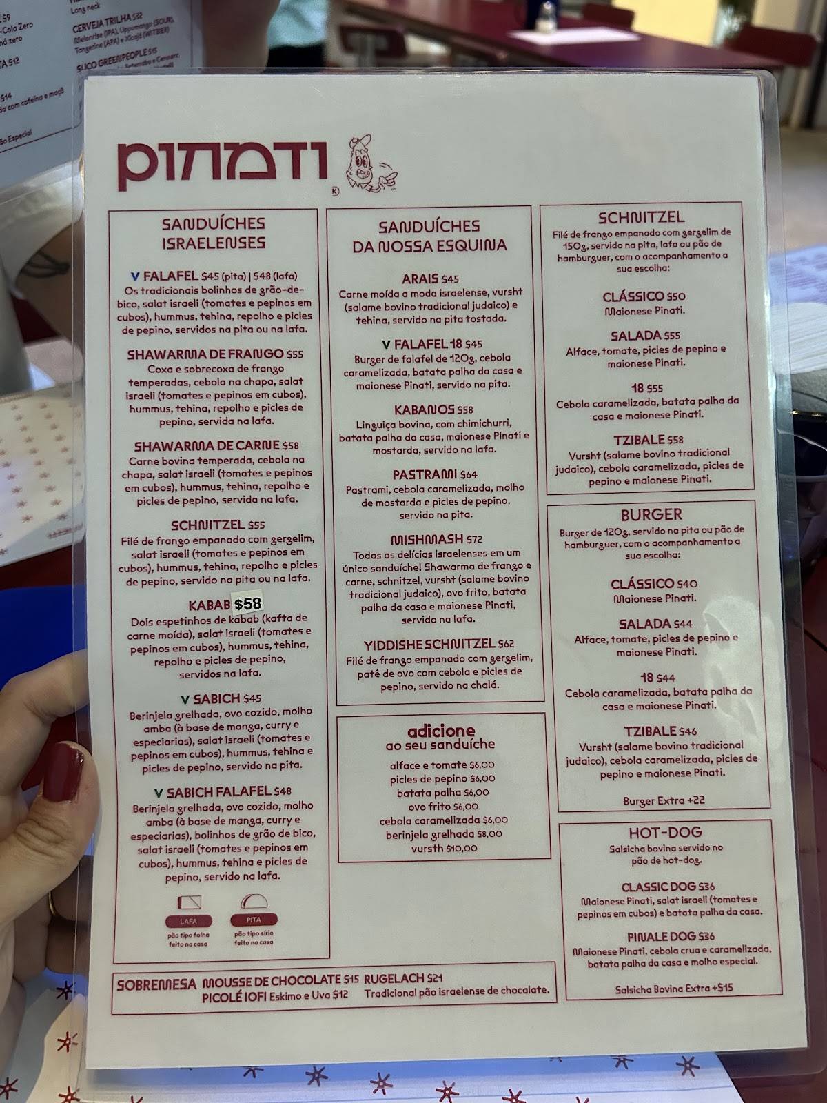 Pinati cardápio