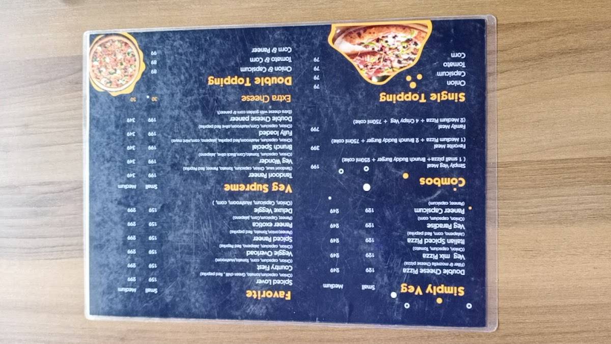 Pizza Brunch menu