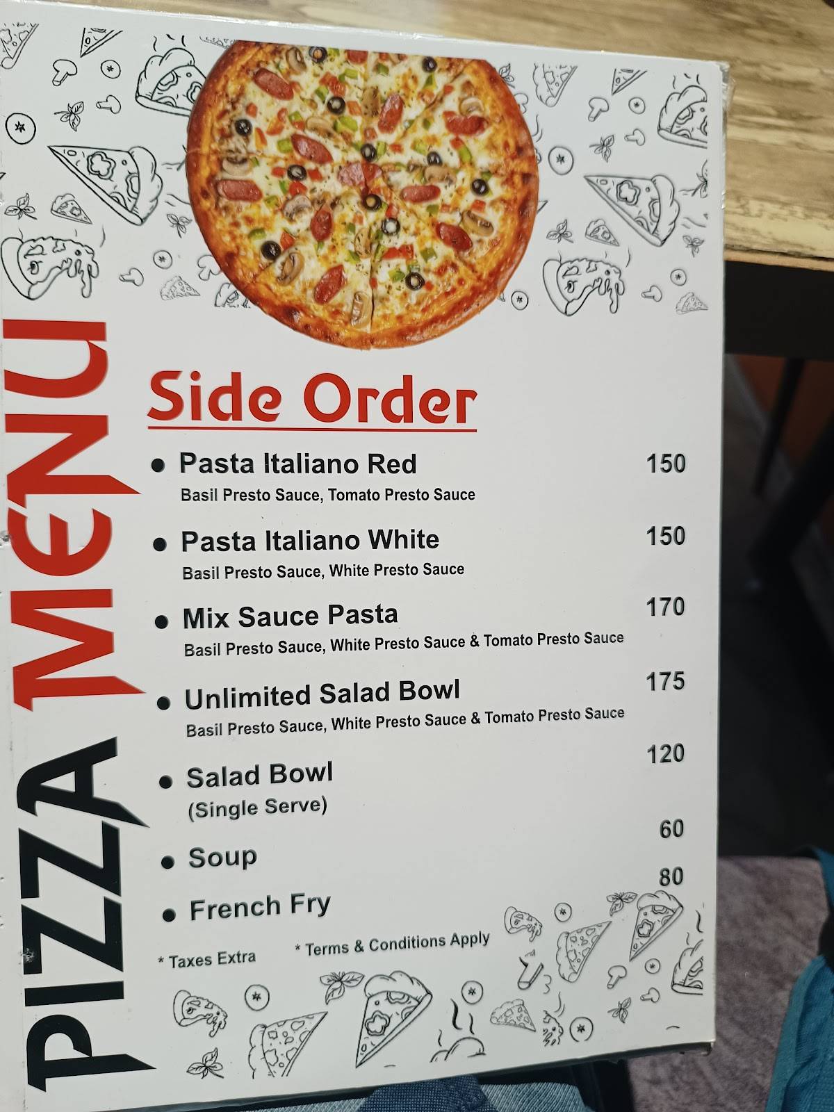 Pizza Burst Shalamar menu